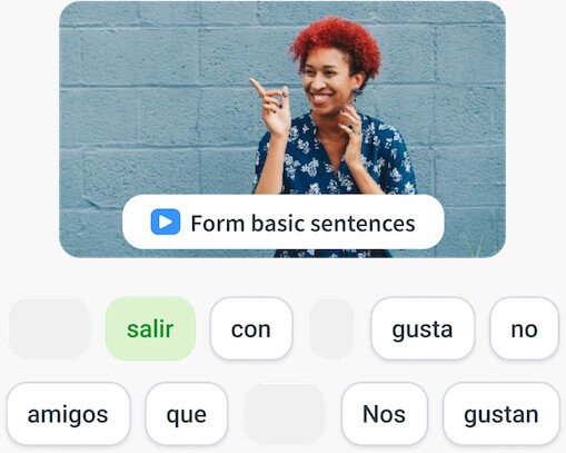 Learn a new language online through our quizzes with context